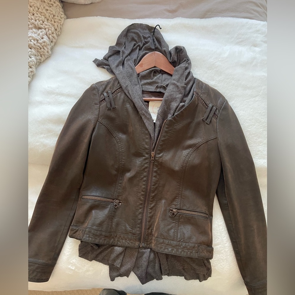 Anthropology Hei Hei Faux Leather Jacket Size S